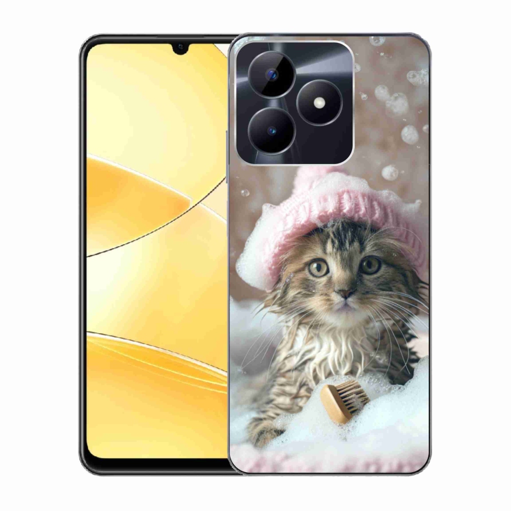 mmCase gél tok a Realme C51/C53-hoz – cica és fürdő