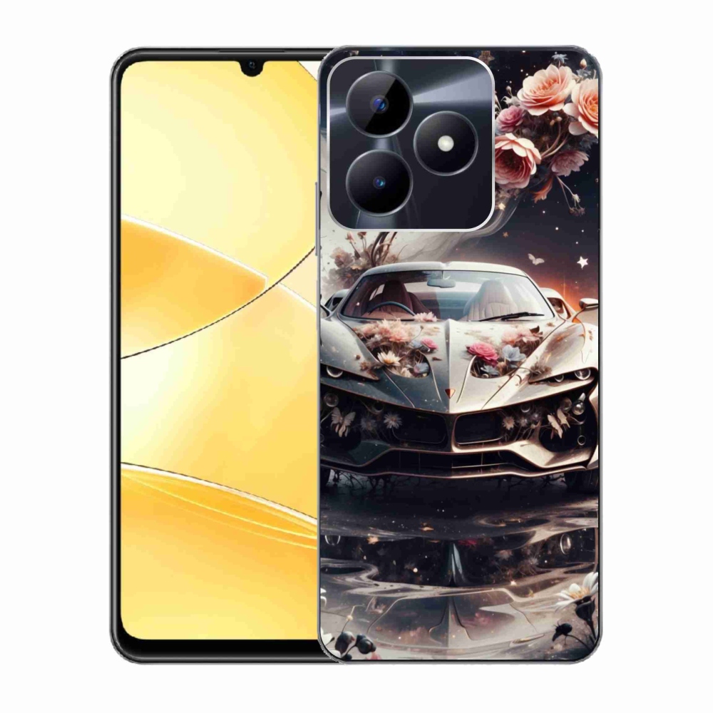 mmCase gél tok a Realme C51/C53-hoz – virágos sportautó