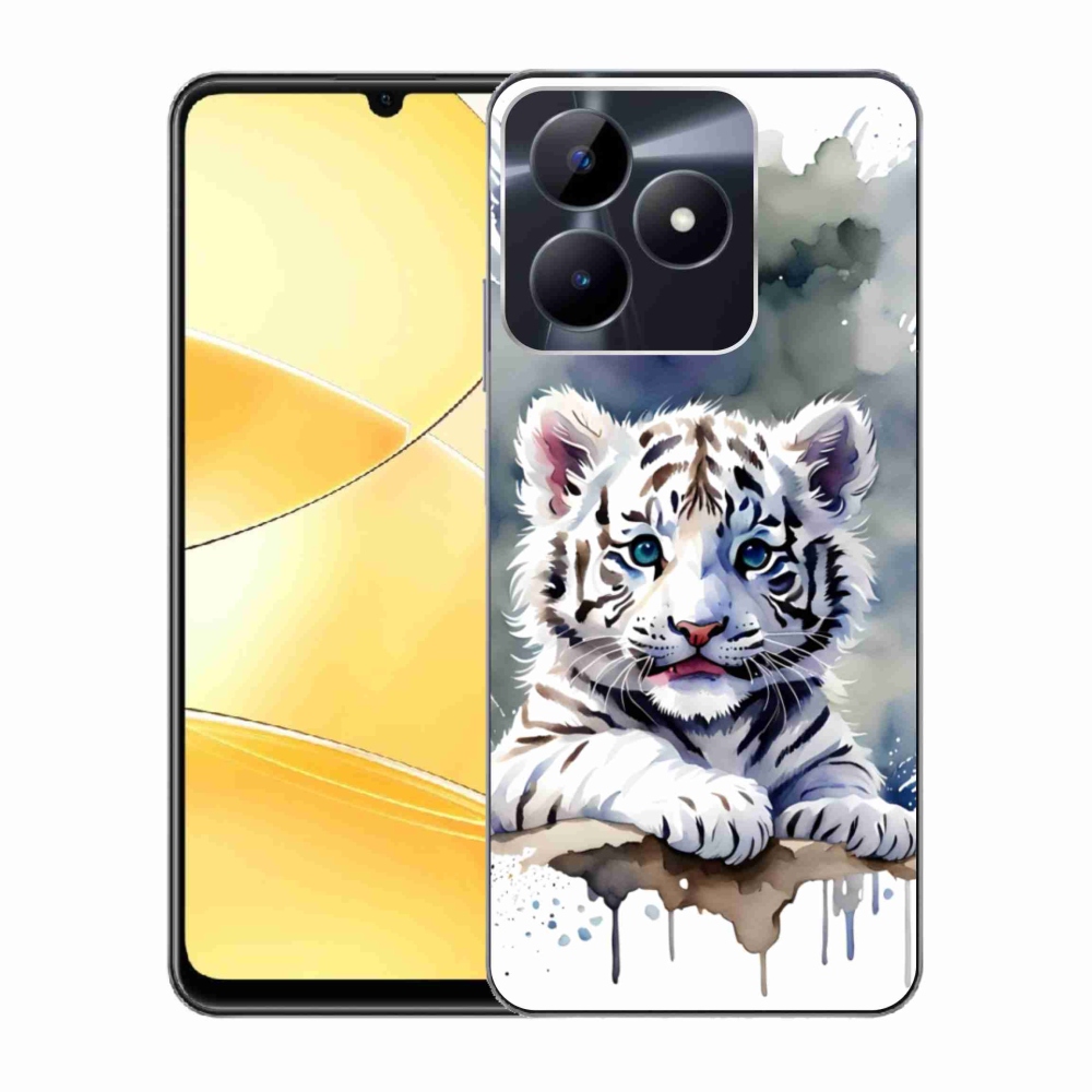 mmCase géltok a Realme C51/C53-hoz – fehér tigris kölyök