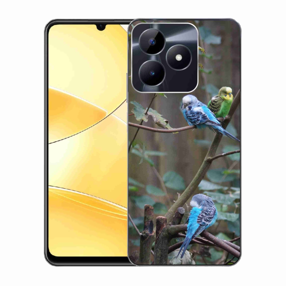 mmCase gél tok a Realme C51/C53-hoz – papagájok egy ágon