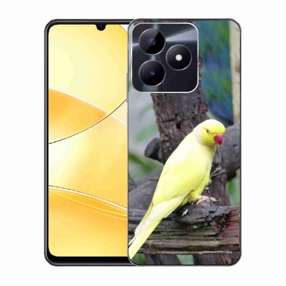 mmCase gél tok a Realme C51/C53-hoz – sárga alexandri papagáj