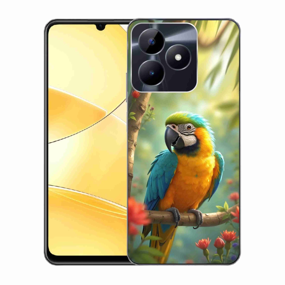 mmCase géltok a Realme C51/C53-hoz – kék-sárga ara papagáj