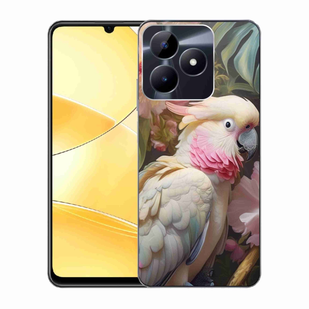 mmCase géltok a Realme C51/C53-hoz – rózsaszín kakadu papagáj 2