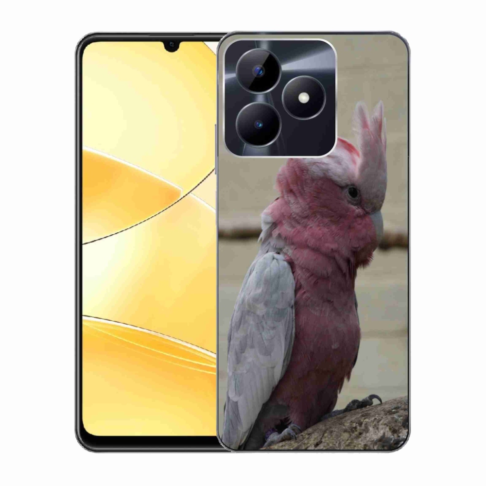 mmCase géltok a Realme C51/C53-hoz – rózsaszín kakadu papagáj
