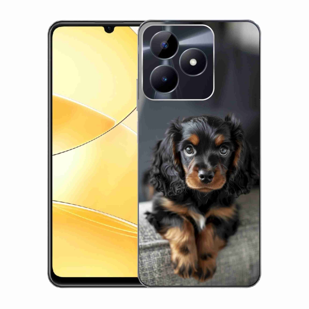 mmCase gél tok a Realme C51/C53-hoz – aranyos, hosszúszőrű tacskó