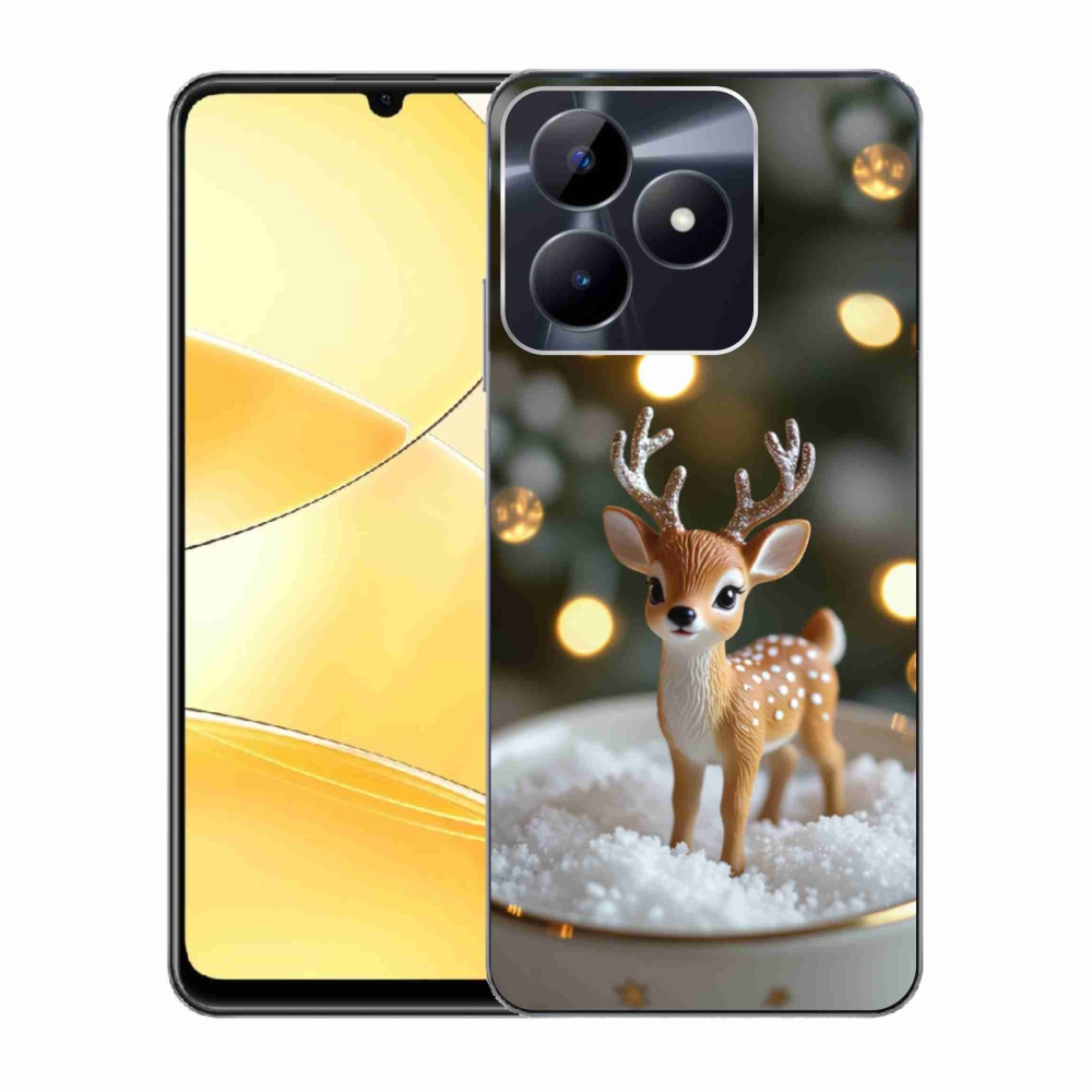 mmCase gél tok a Realme C51/C53-hoz – aranyos karácsonyi szarvas