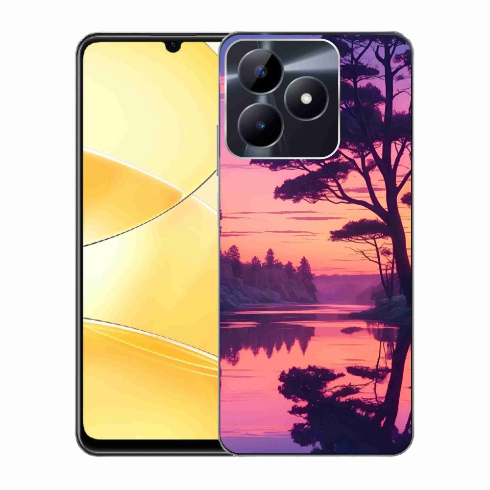 mmCase géltok a Realme C51/C53-hoz – naplemente a tó felett