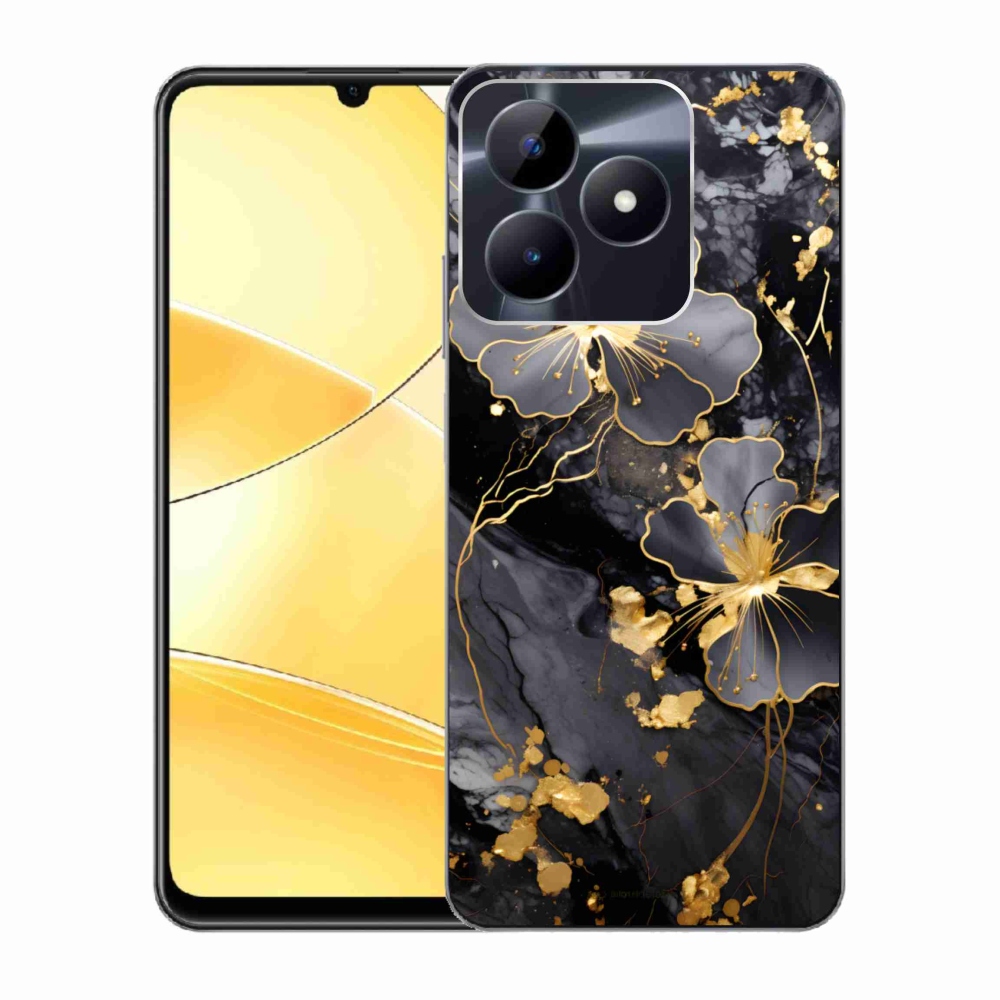 mmCase gél tok a Realme C51/C53-hoz – arany virágok