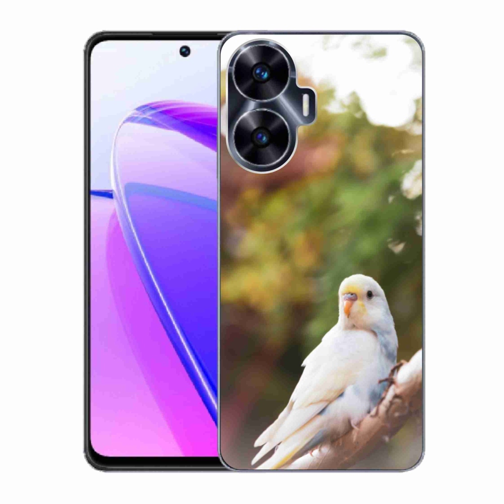 mmCase géltok a Realme C55-hez – fehér papagáj