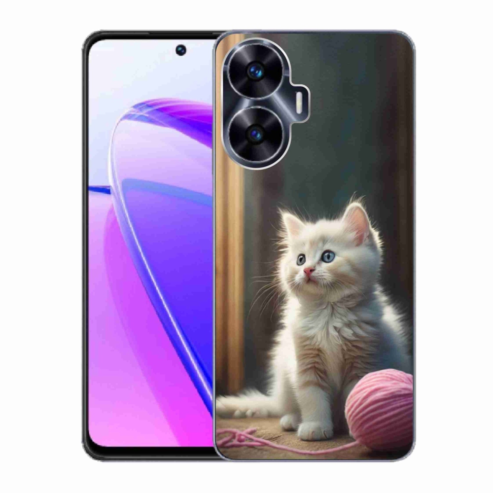 mmCase gél tok a Realme C55-hez – fehér cica 2