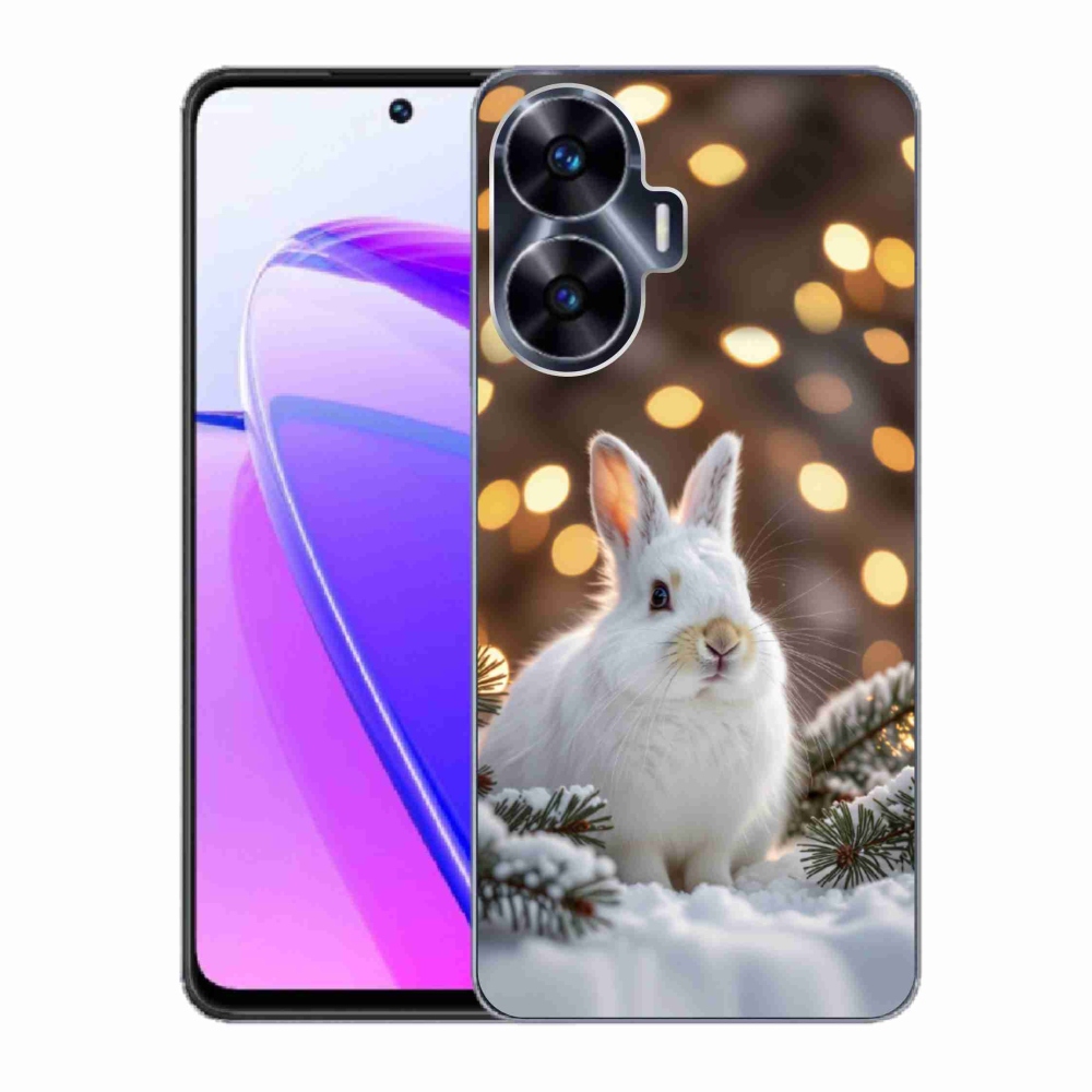 mmCase gélhuzat a Realme C55-hez – fehér nyuszi