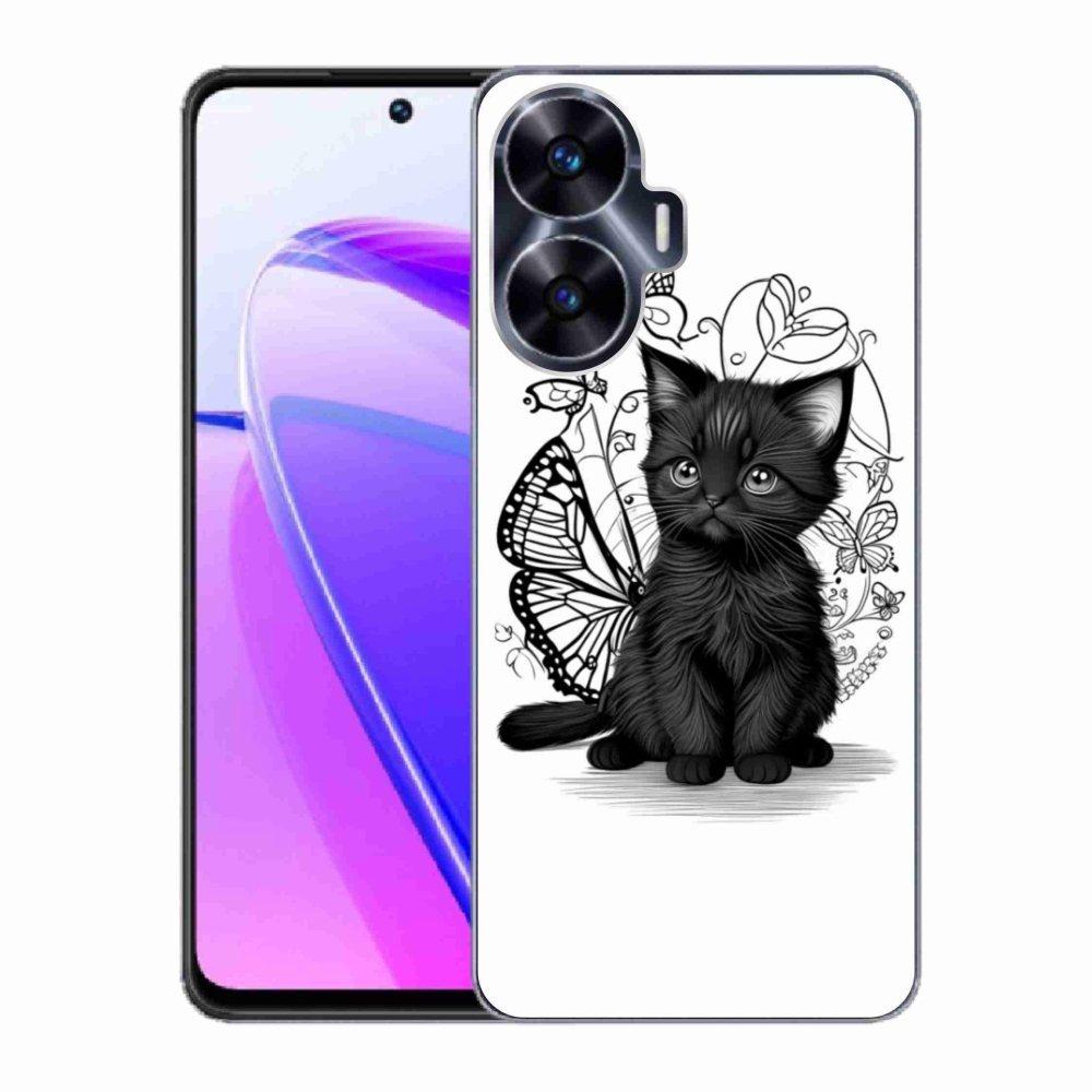 mmCase gél tok a Realme C55-hez – fekete cica