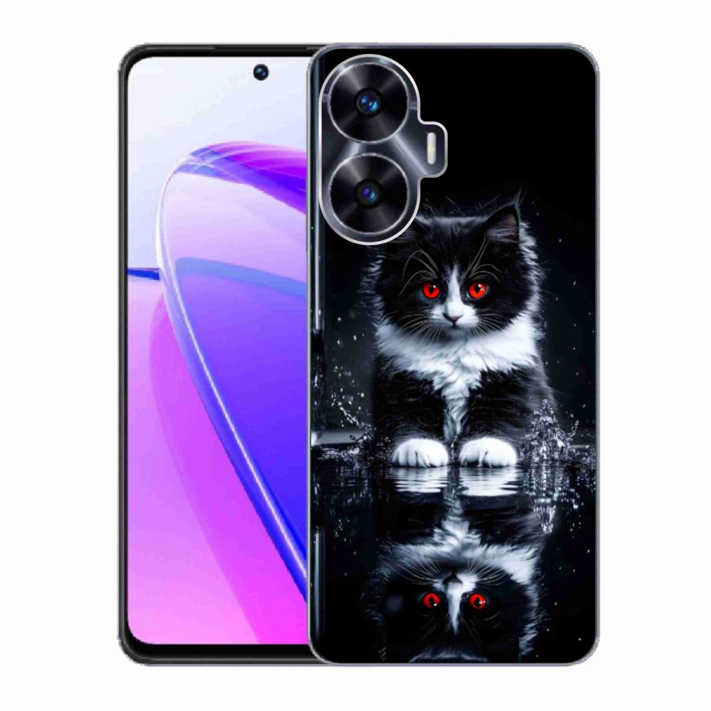 mmCase gél tok a Realme C55-hez – fekete-fehér cica
