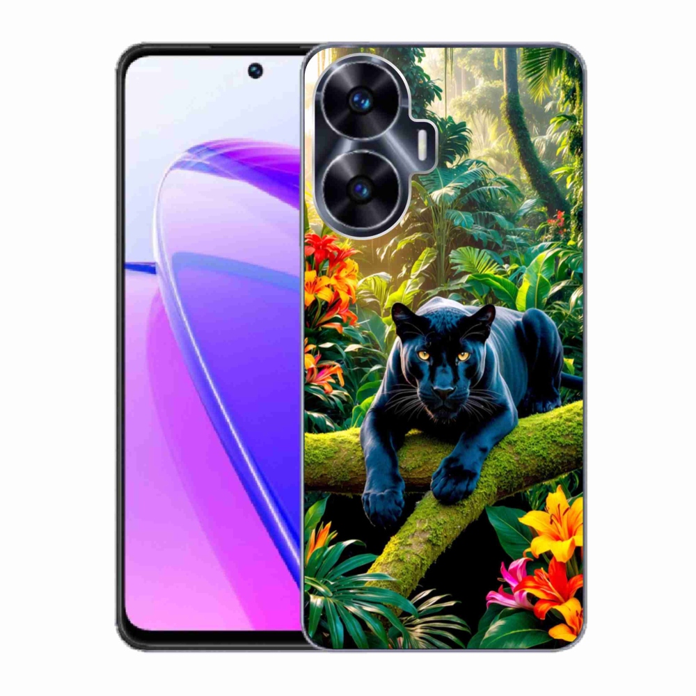 mmCase géltok a Realme C55-hez – fekete párduc a dzsungelben