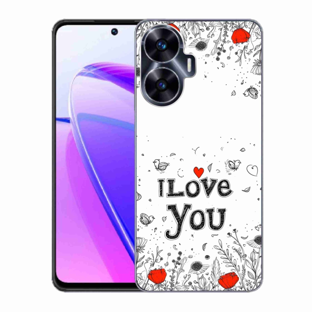 Gél borító mmCase a Realme C55 készülékhez - Szeretlek fehér háttérrel