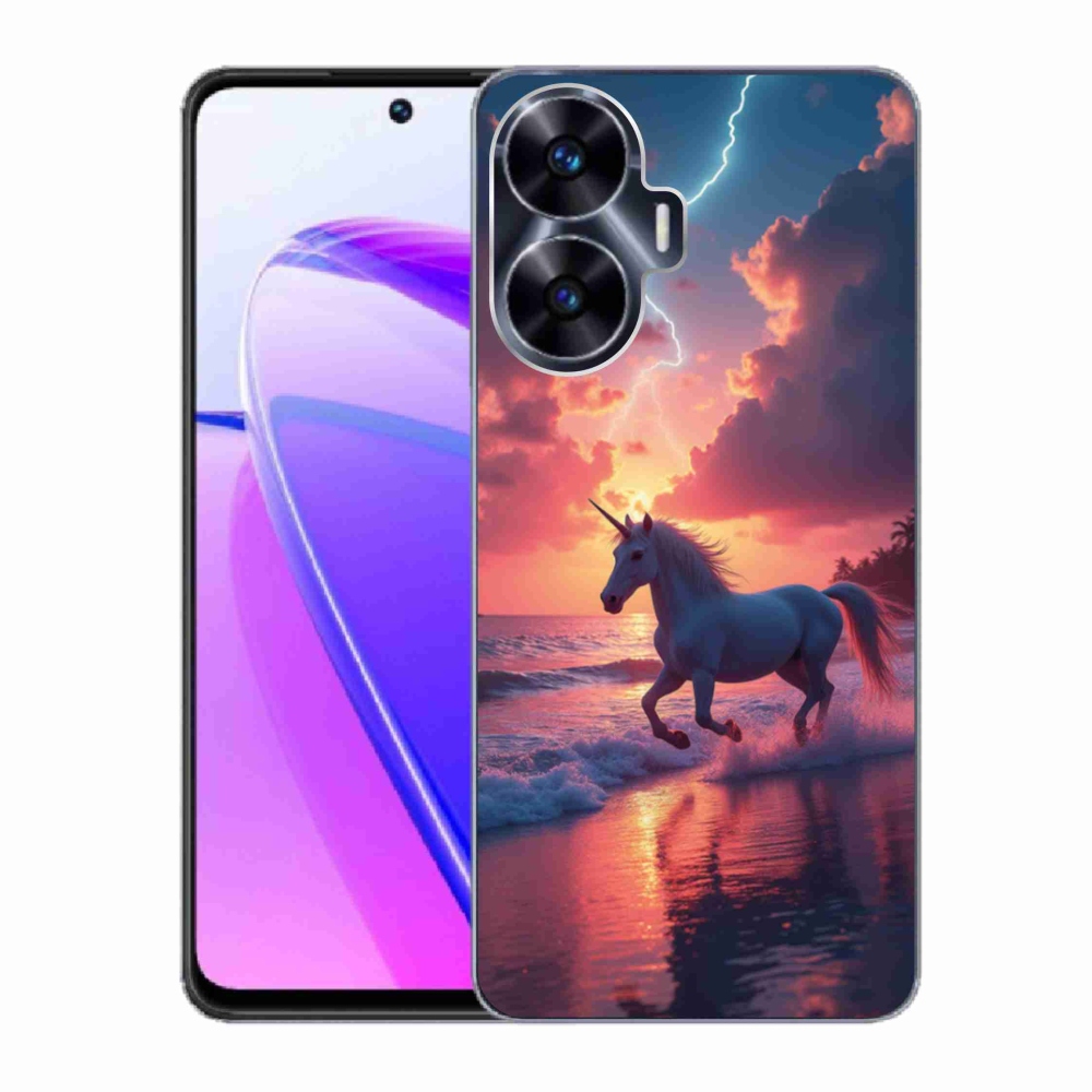 mmCase gél tok a Realme C55-hez – egyszarvú a tengerparton