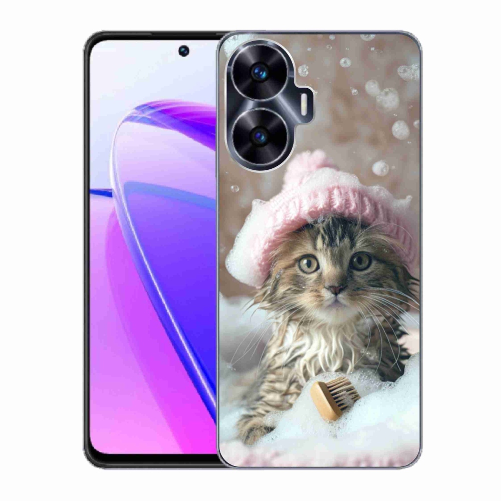mmCase gél tok a Realme C55-hez – cica és fürdő