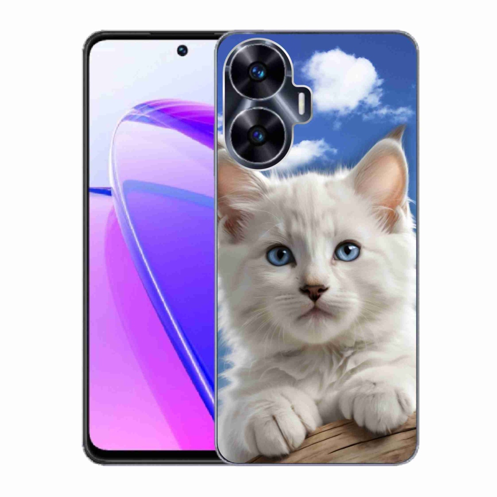 mmCase gél tok a Realme C55-hez – cica és felhők