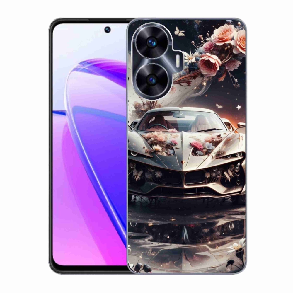 mmCase gél tok a Realme C55-hez – virágmintás sportautó