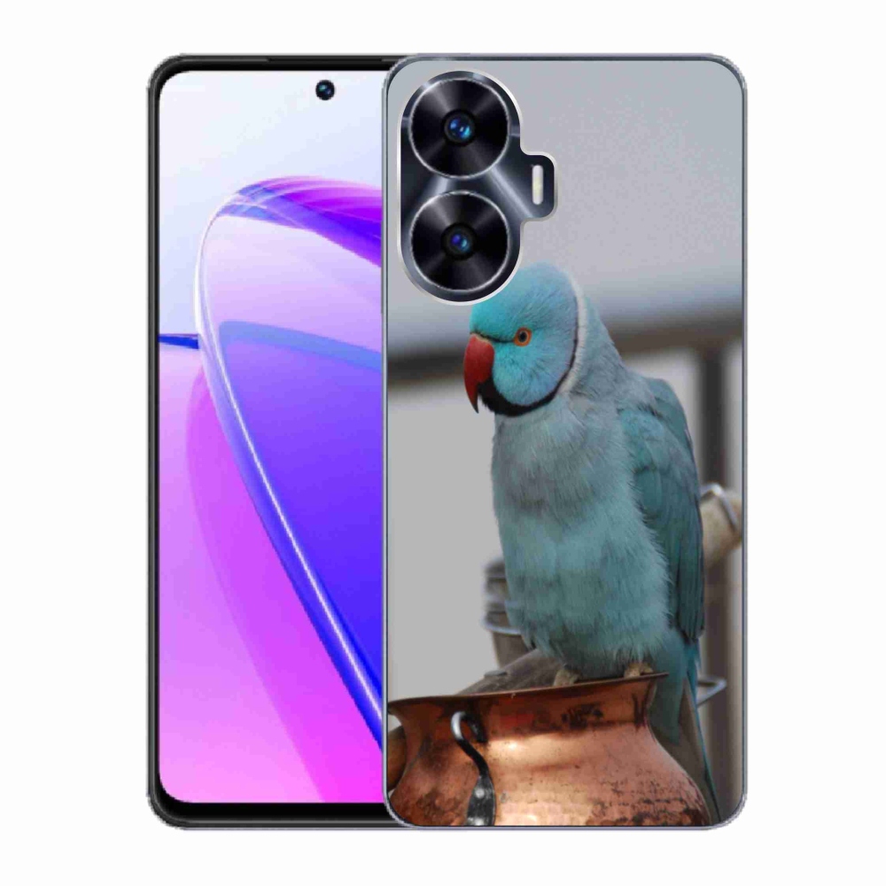 mmCase gélhuzat a Realme C55-hez – kék alexandri papagáj