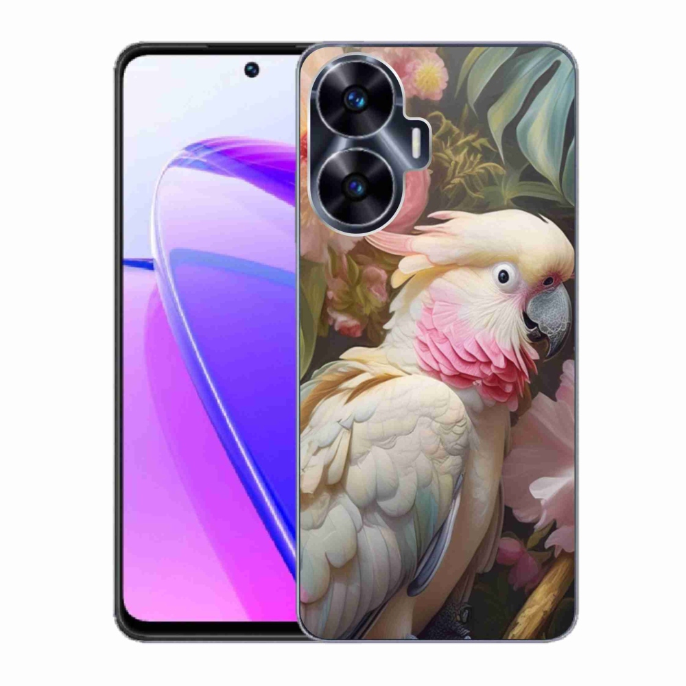 mmCase géltok a Realme C55-hez – rózsaszín kakadu papagáj 2