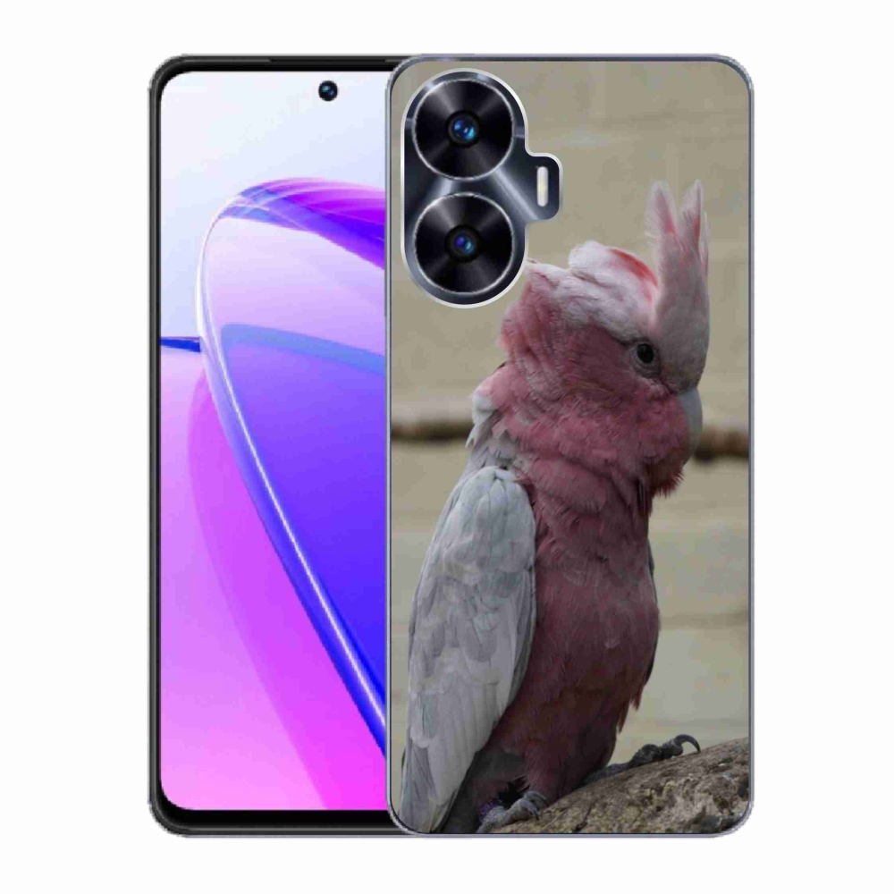 mmCase géltok a Realme C55-hez – rózsaszín kakadu papagáj