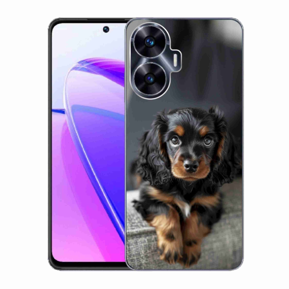 mmCase gél tok a Realme C55-hez – aranyos, hosszúszőrű tacskó