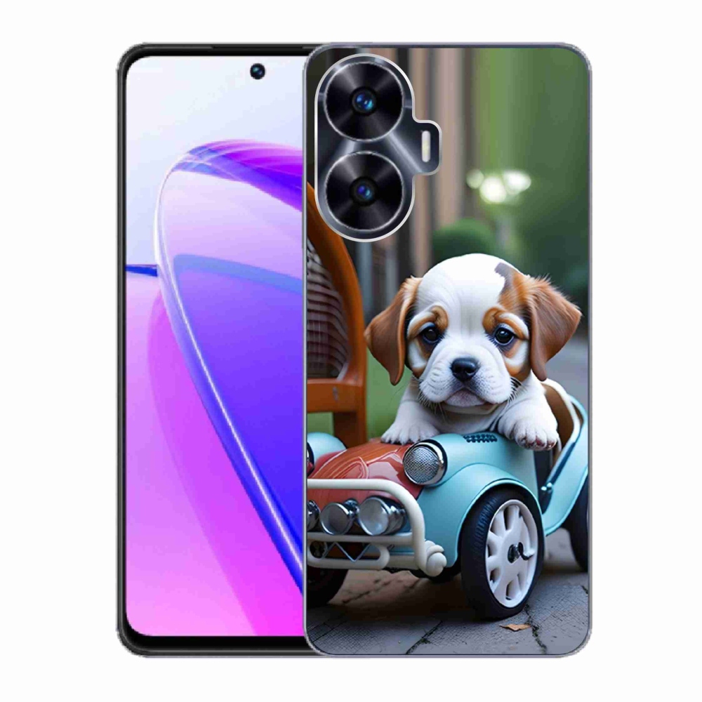 mmCase géltok a Realme C55-hez – kiskutya retro autóban