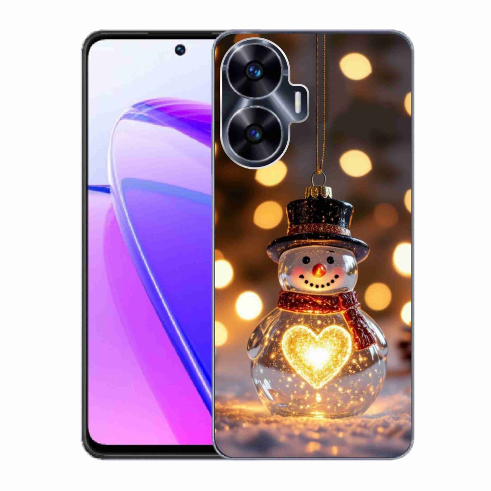 mmCase gél tok a Realme C55-hez – világító karácsonyi hóember