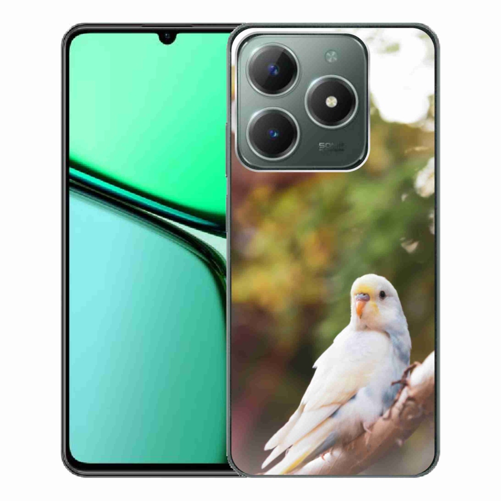 mmCase géltok a Realme C61-hez – fehér papagáj