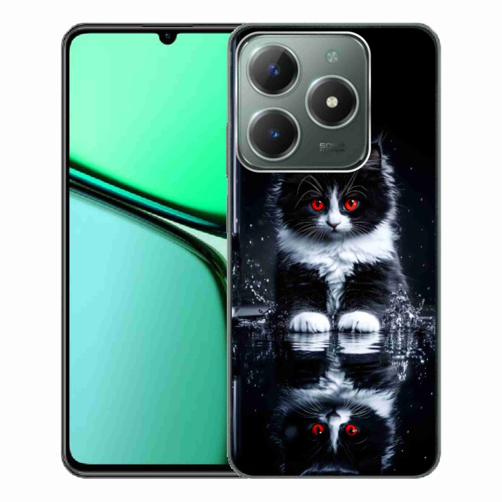 mmCase gél tok a Realme C61-hez – fekete-fehér cica