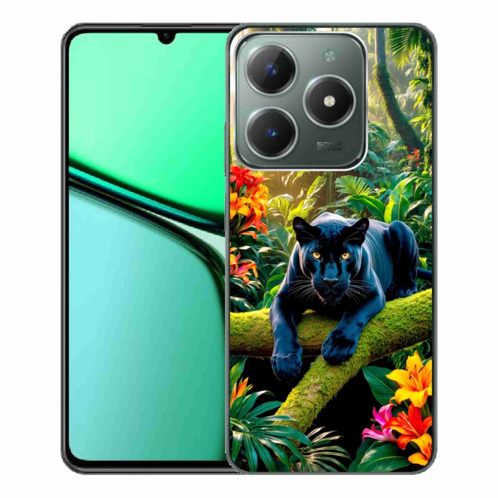 mmCase géltok a Realme C61-hez – fekete párduc a dzsungelben