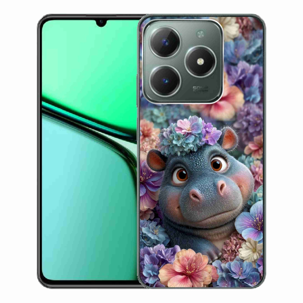 mmCase géltok a Realme C61-hez – virágokkal díszített kis víziló