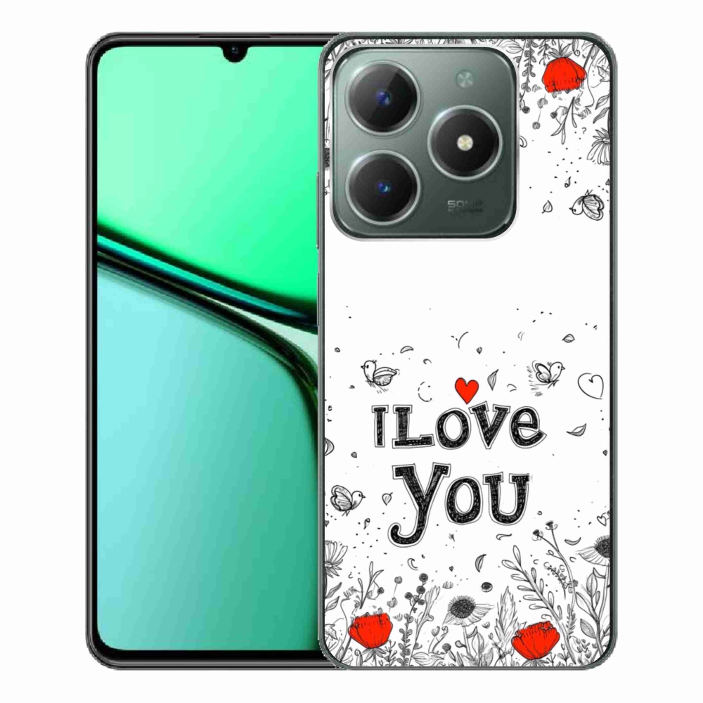 Gél borító mmCase a Realme C61 készülékhez - Szeretlek fehér háttérrel