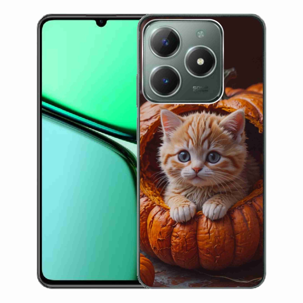 mmCase gél tok a Realme C61-hez – cica és sütőtök 2