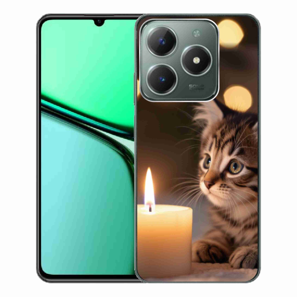 mmCase gél tok a Realme C61-hez – cica és gyertya