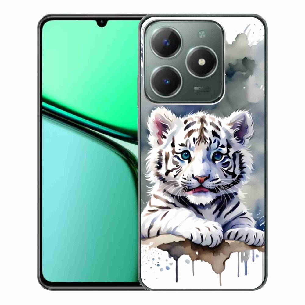 mmCase géltok a Realme C61-hez – fehér tigris kölyök