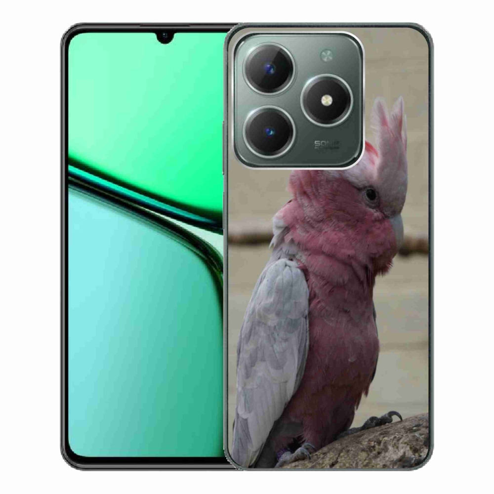 mmCase géltok a Realme C61-hez – rózsaszín kakadu papagáj
