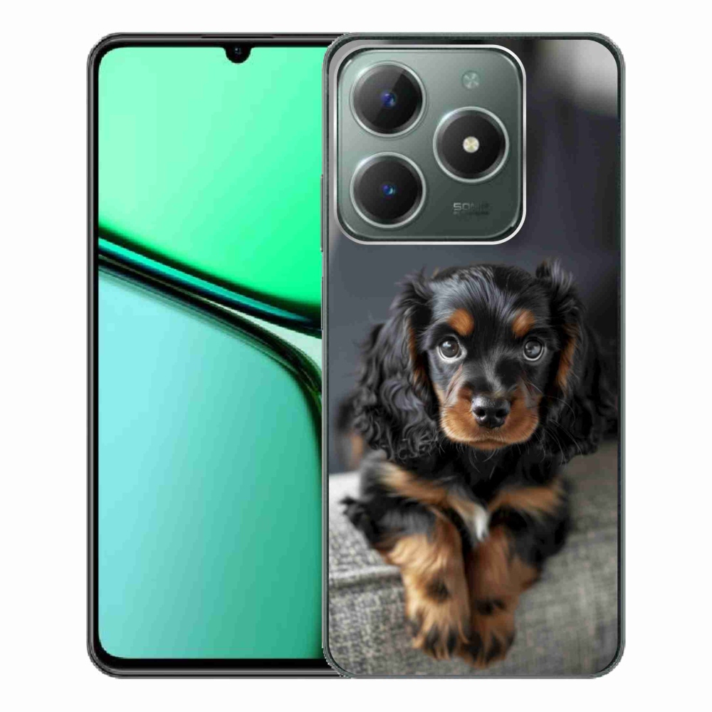 mmCase gél tok a Realme C61-hez – aranyos, hosszúszőrű tacskó