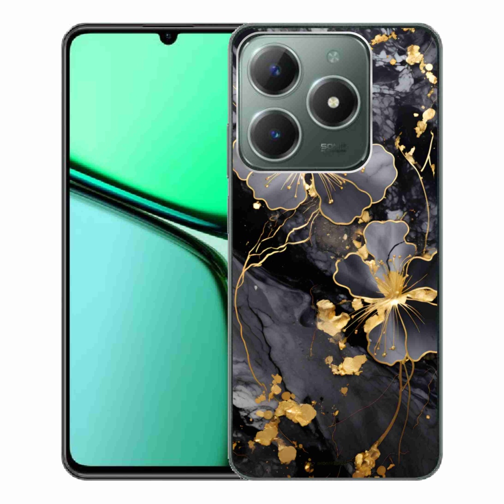 mmCase gél tok a Realme C61-hez – arany virágok
