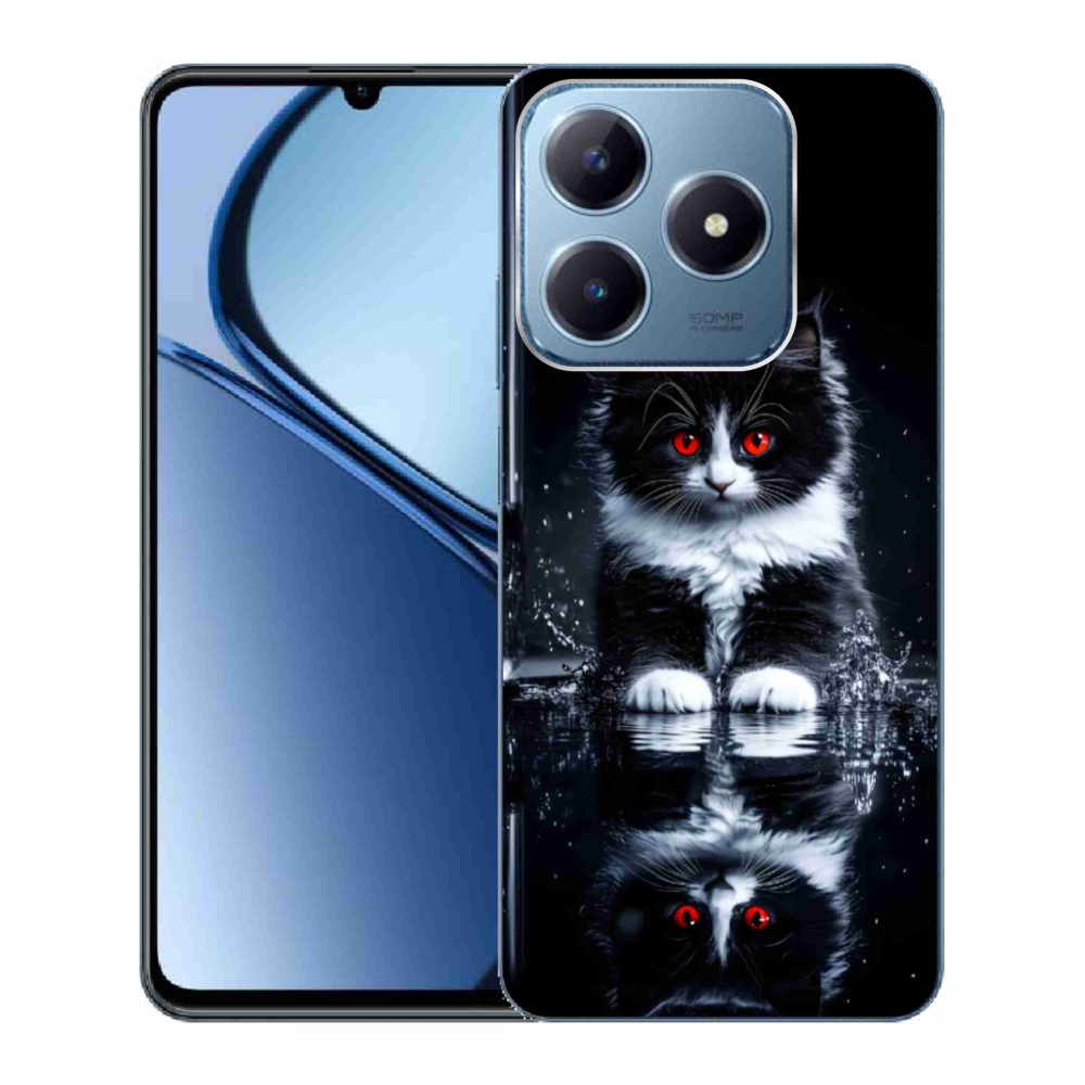 mmCase gél tok a Realme C63-hoz – fekete-fehér cica