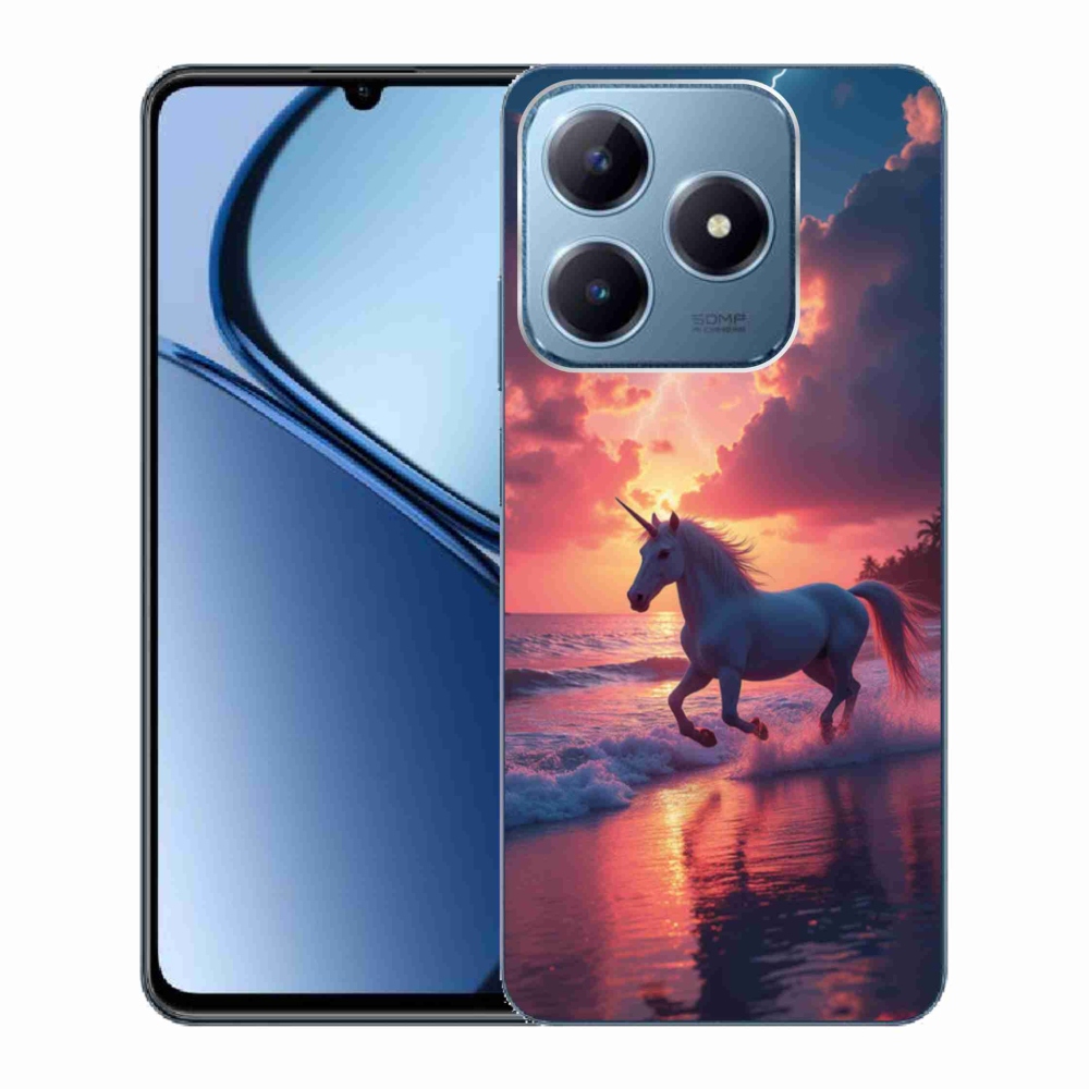 mmCase gél tok a Realme C63-hoz – egyszarvú a tengerparton