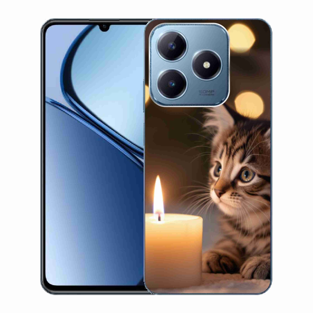 mmCase gél tok a Realme C63-hoz – cica és gyertya