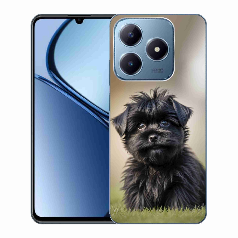 mmCase gél tok a Realme C63-hoz – aranyos fekete kutyus
