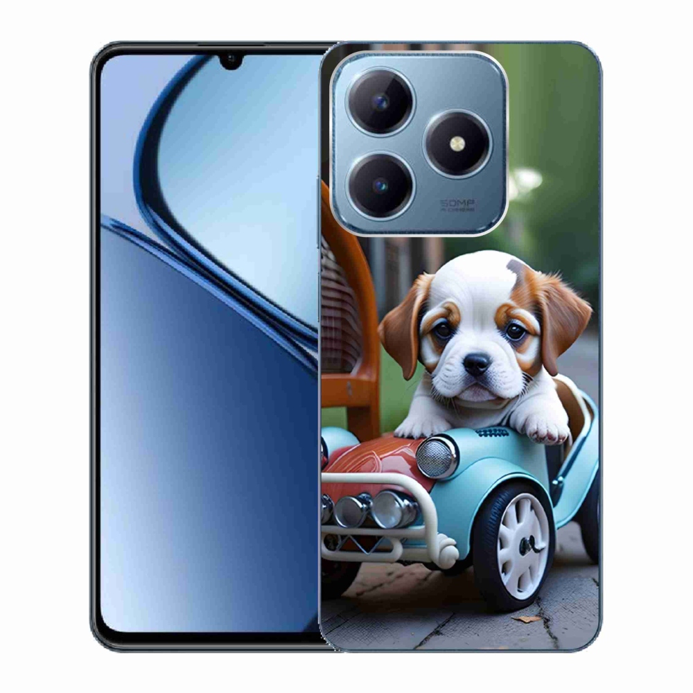 mmCase géltok a Realme C63-hoz – kiskutya egy retro autóban