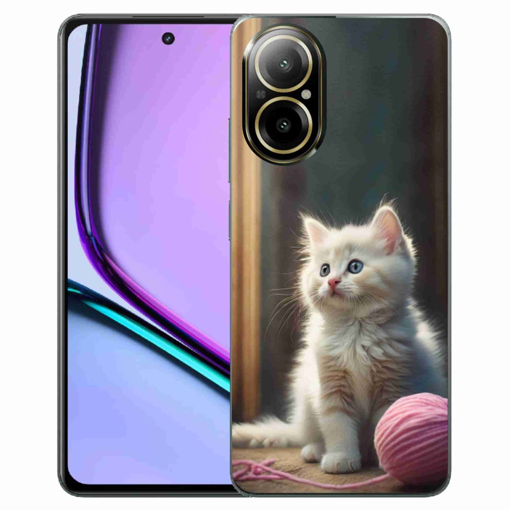 mmCase gél tok a Realme C67-hez – fehér cica 2