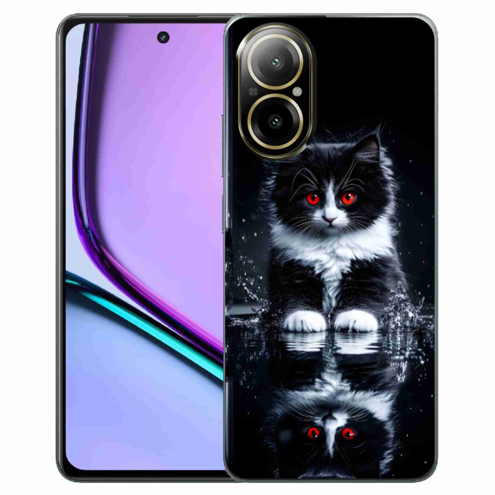 mmCase gél tok a Realme C67-hez – fekete-fehér cica