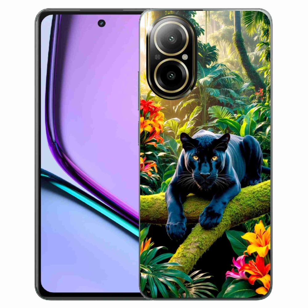 mmCase géltok a Realme C67-hez – fekete párduc a dzsungelben
