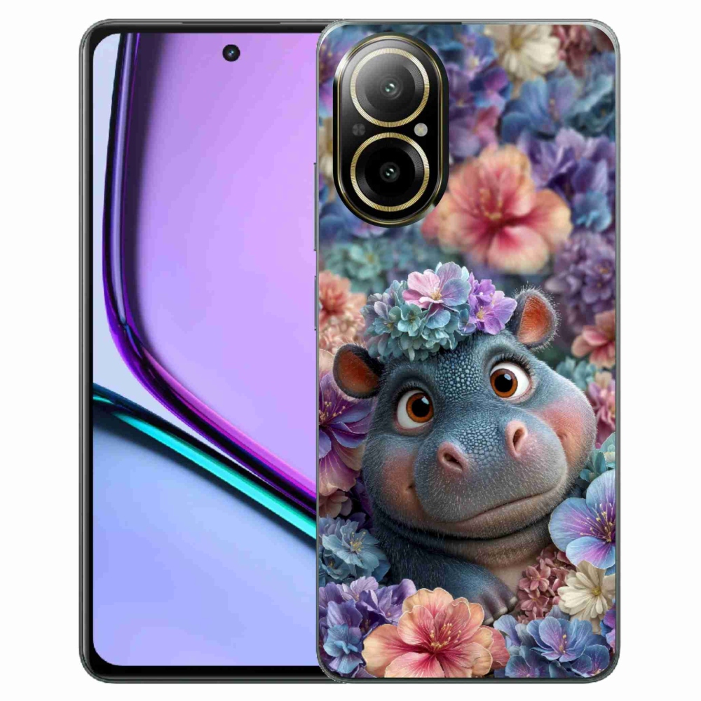 mmCase géltok a Realme C67-hez – virágokkal díszített kis víziló