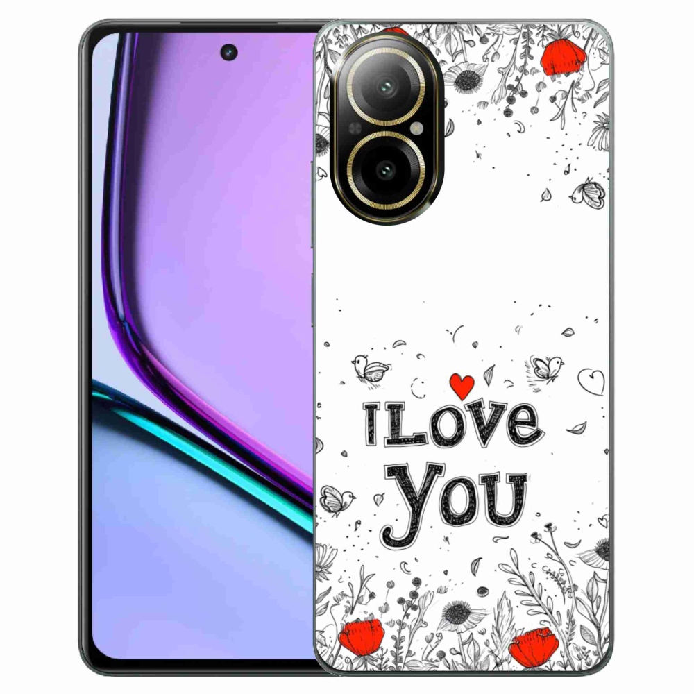 Gél borító mmCase a Realme C67 készülékhez - Szeretlek fehér háttérrel